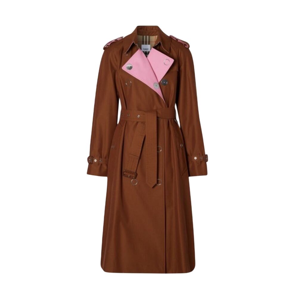 Burberry Wharfbridge Size US 4 Chestnut Brown Gabardine Trench Coat NWT $2550